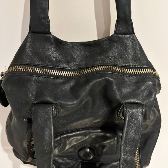 Linea Pelle Black Leather Shoulder Bag Large - Picture 3 of 11